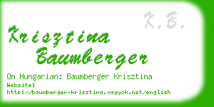 krisztina baumberger business card